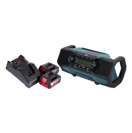 Bosch GPB 18V-2 SC Radio de chantier professionnelle sur batterie 18 V DAB+ Bluetooth AUX + 2x batteries 4,0 Ah + chargeur