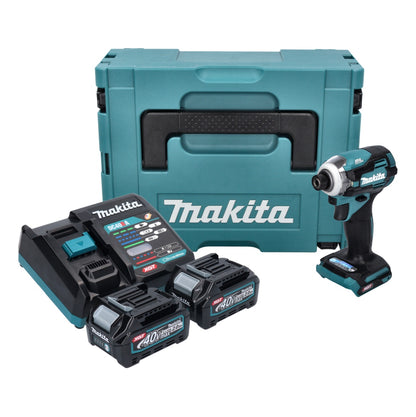 Makita TD 001 GA201 clé à chocs sans fil 40 V max. 220 Nm 1/4" XGT Brushless + 2x batterie 2,0 Ah + chargeur + Makpac