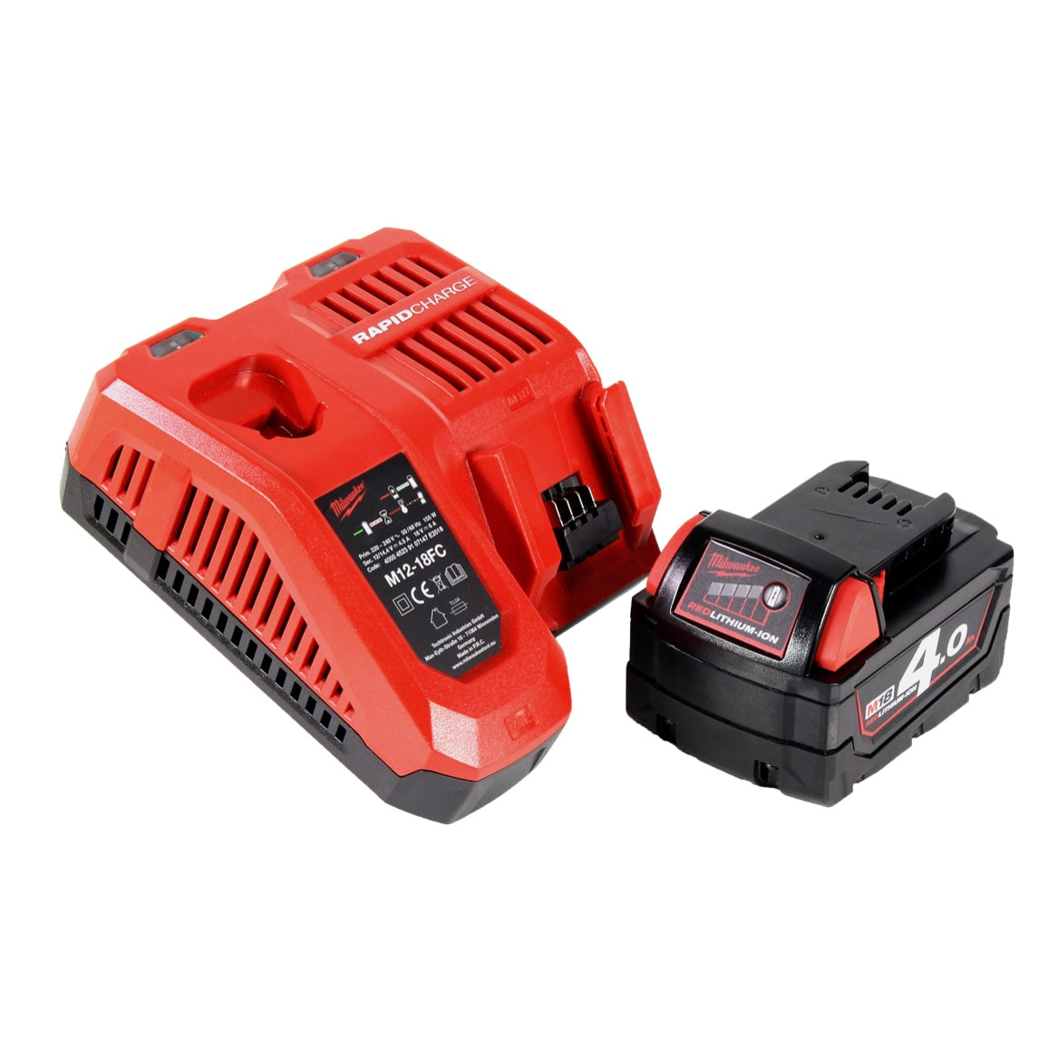 Perceuse d'angle sur batterie Milwaukee M18 CRAD2-401 18 V 30 Nm sans balai + 1x batterie 4,0 Ah + chargeur