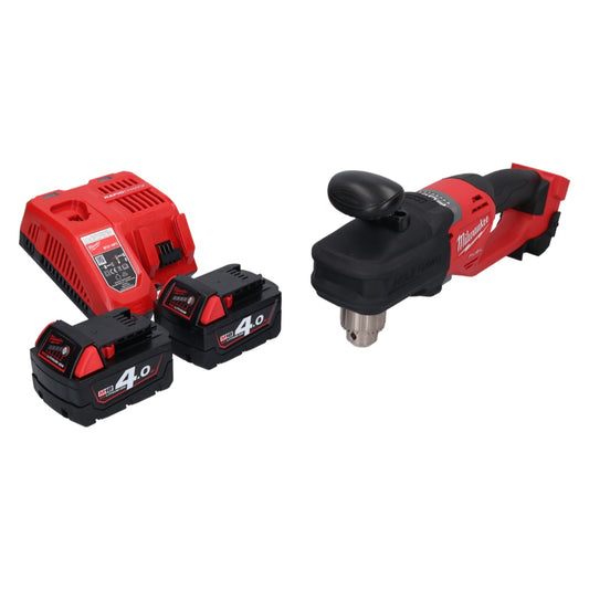 Perceuse d'angle sur batterie Milwaukee M18 CRAD2-402 18 V 30 Nm sans balai + 2x batteries 4,0 Ah + chargeur