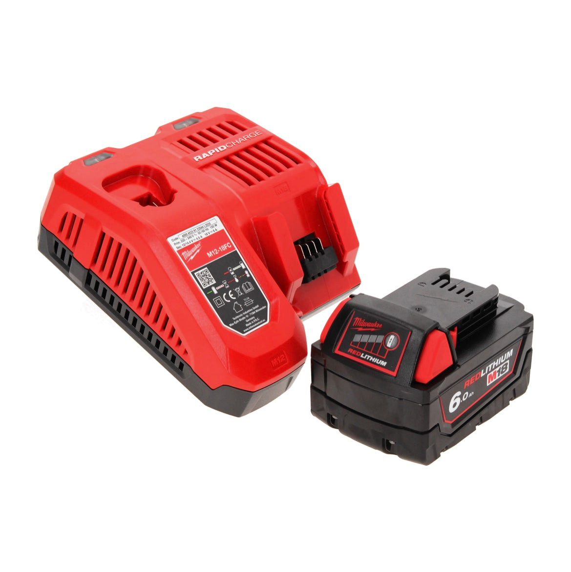 Perceuse d'angle sur batterie Milwaukee M18 CRAD2-601 18 V 30 Nm sans balai + 1x batterie 6,0 Ah + chargeur