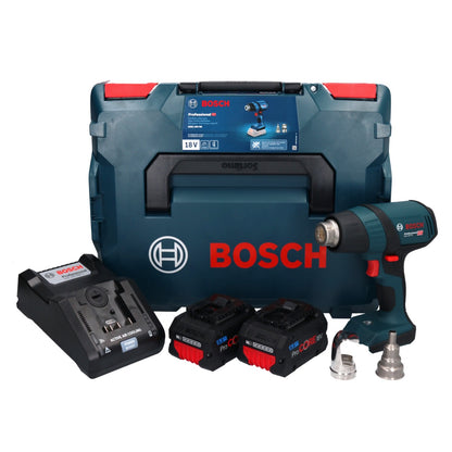 Bosch GHG 18V-50 Professional Akku Heissluftgebläse 18 V 300° C / 500° C + 2x ProCORE Akku 5,5 Ah + Ladegerät + L-Boxx