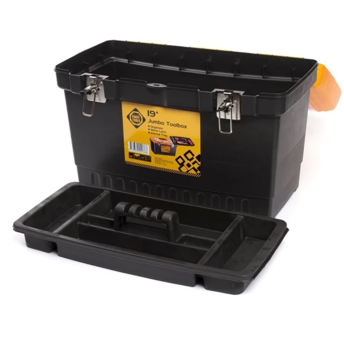 FORTE Tools JMT-19 Boîte à outils Jumbo en 48x32x24 cm, mallette à outils, mallette avec languettes métalliques et organisateur interne, amovible, verrouillable (000051144549)