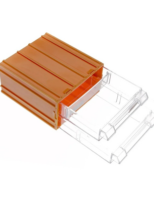 FORTE Tools K-31 Aufbewahrungsbox in 13,5x11,2x6 cm, Schubladenbox, Transparent, Kunststoff, mit 2 Schubladen, mit Schienensystem kombinierbar ( 000051144834 ) - Toolbrothers