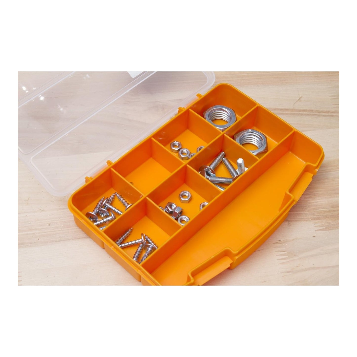 FORTE Tools Box ORG-10 Organizer Kleinteile Aufbewahrung ( 000051144705 ) 251 x 200 x 44 mm mit 10 Fächer für Nägel Schrauben Dübel Handwerkzeuge