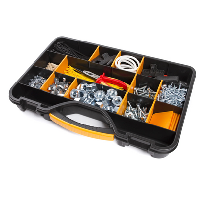 Boîte à outils Forte Tools ORG-24 en 51x35x7 cm, boîte de rangement, organisateur avec 18 compartiments différents, boîte amovible et robuste, couvercle résistant aux rayures (000051144820)