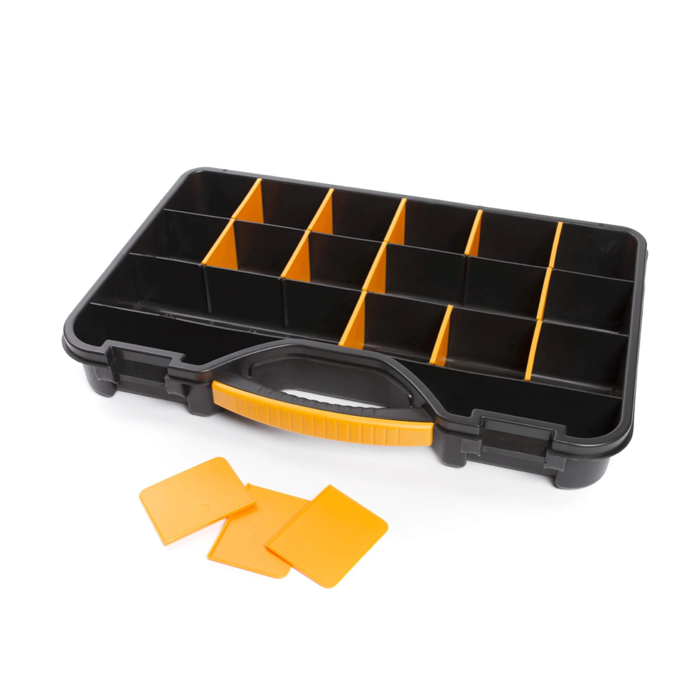 Boîte à outils Forte Tools ORG-24 en 51x35x7 cm, boîte de rangement, organisateur avec 18 compartiments différents, boîte amovible et robuste, couvercle résistant aux rayures (000051144820)