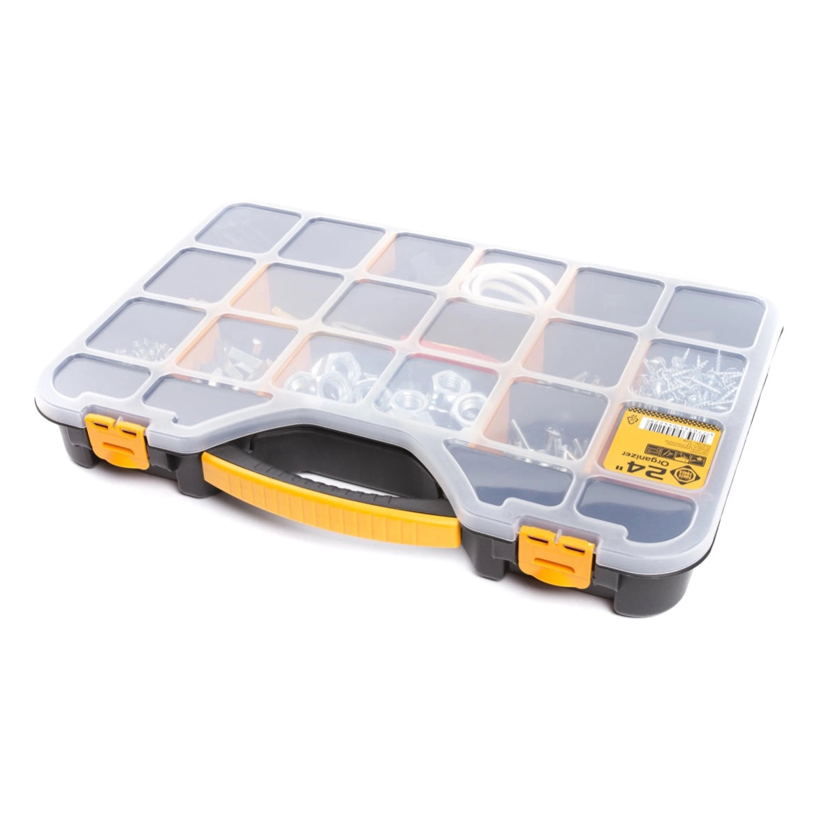 Forte Tools ORG-24 Werkzeugbox in 51x35x7 cm, Aufbewahrungsbox, Organizer mit 18 verschiedenen Fächern, entnehmbar, stabile Box, kratzfester Deckel ( 000051144820 )