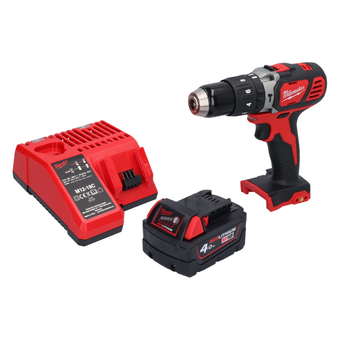 Perceuse à percussion sans fil Milwaukee M18 BPD-401 18 V 60 Nm + 1x batterie 4,0 Ah + chargeur