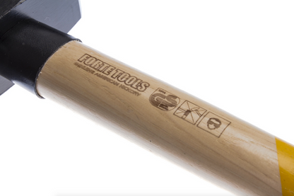 FORTE TOOLS Fäustel mit Holzgriff, 2000 g Kopfgewicht, Hammer mit Holzstiel, Premium Werkzeug, geschmiedet, doppelter Ringkeil, lackierter Kopf ( 000051151043 )