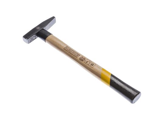 FORTE TOOLS Marteau de serrurier avec manche en bois, poids de tête 100 g, marteau avec manche en bois, outil premium, forgé, cale double anneau, tête peinte (000051151020)