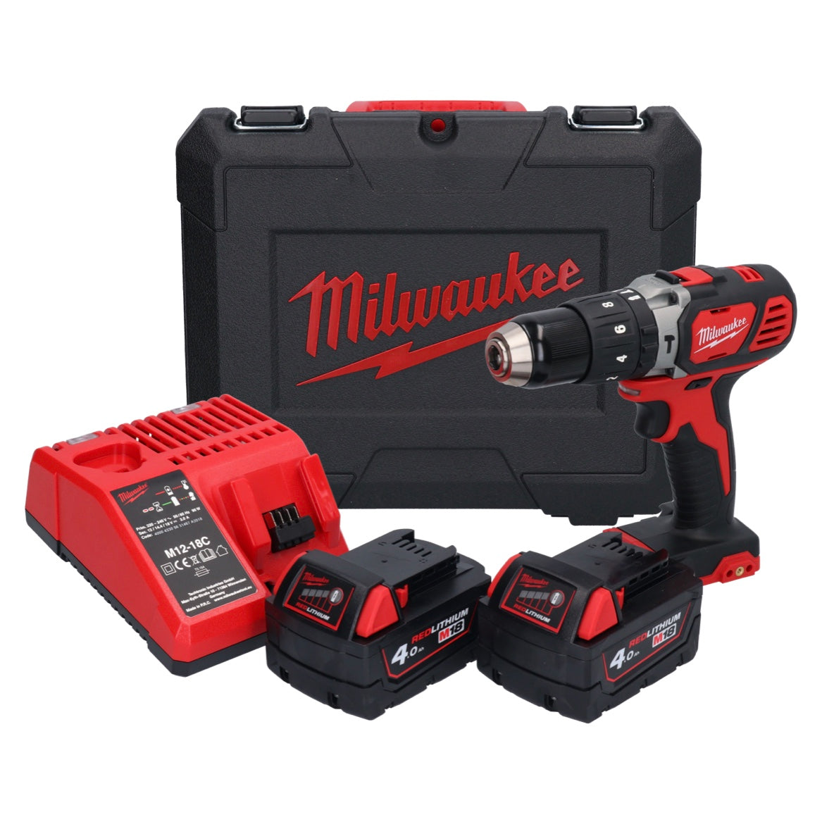 Perceuse à percussion sans fil Milwaukee M18 BPD-402C 18 V 60 Nm (4933443518) + 2x batteries 4,0 Ah + chargeur + mallette