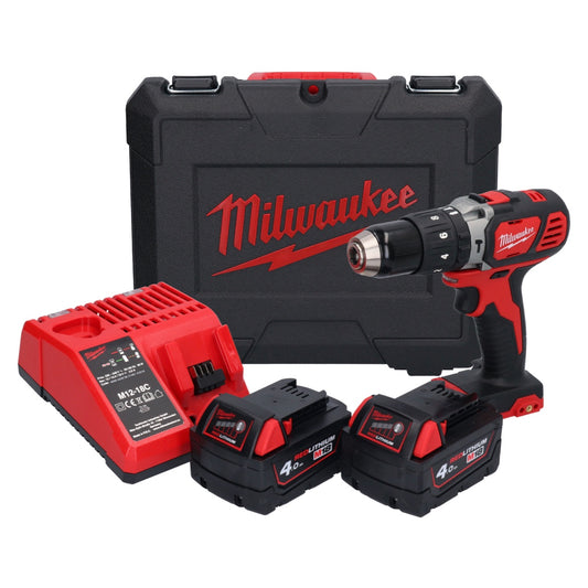 Milwaukee M18 BPD-402C Akku Schlagbohrschrauber 18 V 60 Nm ( 4933443518 ) + 2x Akku 4,0 Ah + Ladegerät + Koffer