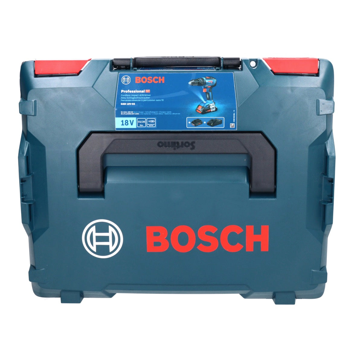 Bosch GSB 18V-55 Professional perceuse à percussion sans fil 18 V 55 Nm sans balais + 1x batterie 5,0 Ah + chargeur + L-Boxx