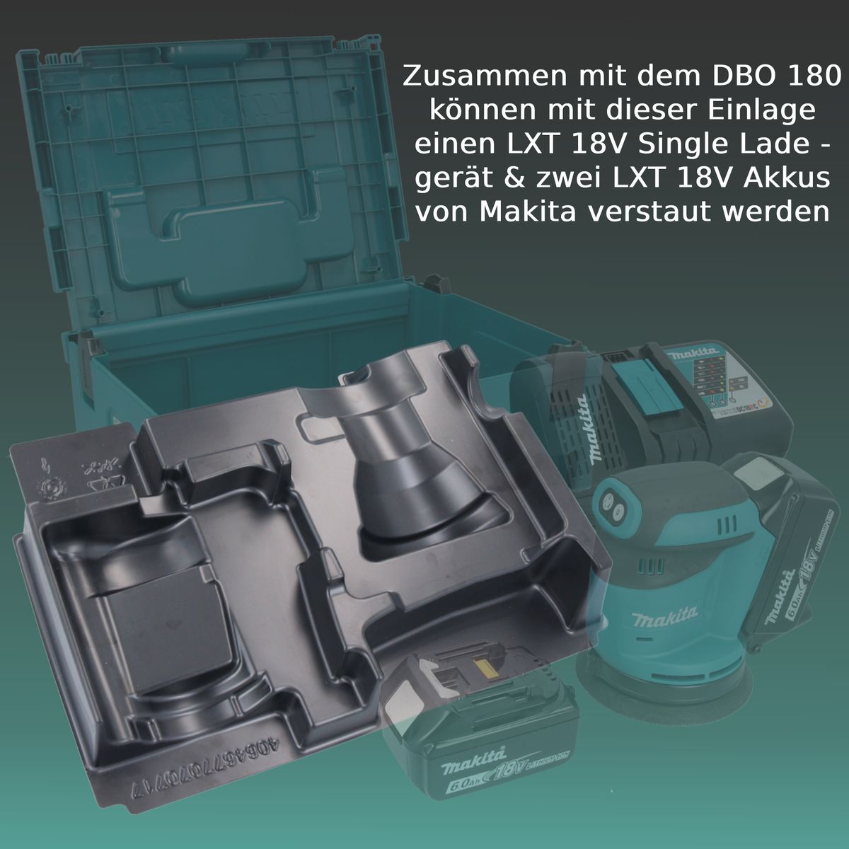 Toolbrothers passende MAKPAC Kunststoff Einlage für DBO / BO 125 mm Exzenterschleifer / LXT 18V Akkus & Ladegeräte - Toolbrothers