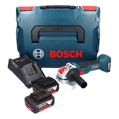 Bosch GWX 18V-10 Professional Akku Winkelschleifer 18 V 125 mm  X-LOCK Brushless + 2x Akku 5,0 Ah + Ladegerät + L-Boxx