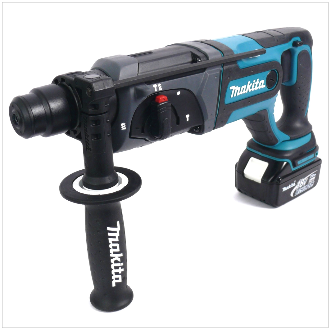 Makita DHR 241 RFE 18 V Li-ion Akku Bohrhammer mit SDS-Plus Aufnahme + 2x BL1830 B 3,0 Ah Akku + 1x DC 18 RC Schnellladegerät + Koffer - Toolbrothers