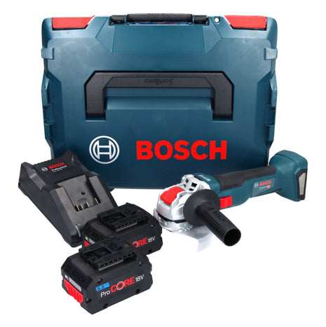 Bosch GWX 18V-10 Professional amoladora angular a batería 18 V 125 mm X-LOCK Brushless + 2x batería ProCORE 5,5 Ah + cargador + L-Boxx