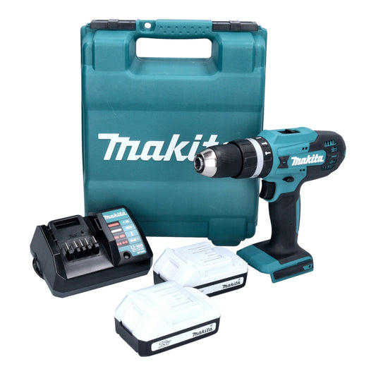 Makita HP 488 DWAE perceuse à percussion sans fil 18 V 42 Nm série G + 2 batteries 2 Ah + chargeur + mallette