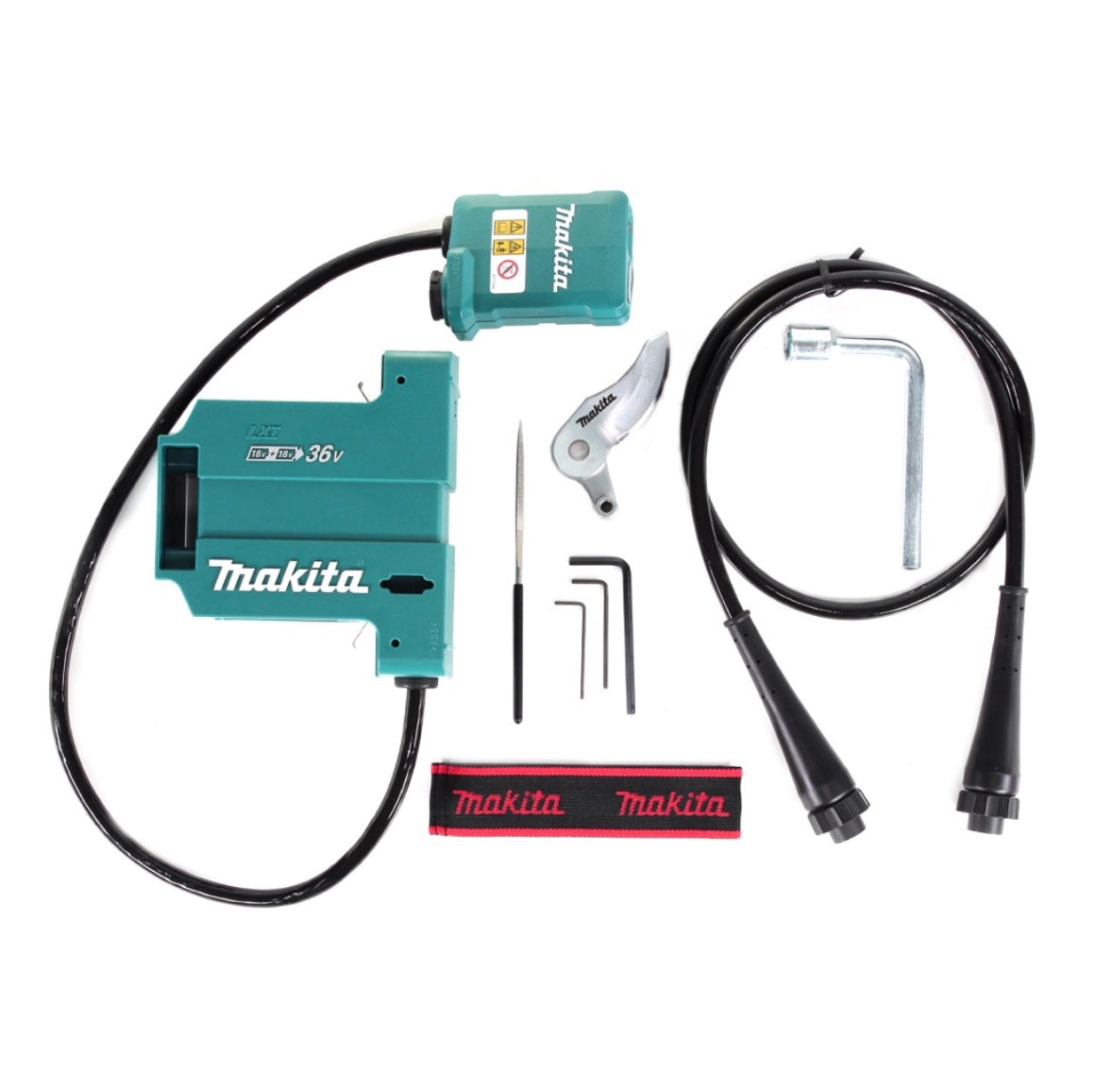 Makita DUP 361 CT Akku Rebschere Astschere 36 V ( 2x 18 V ) + 2x Akku 5,0 Ah + Doppelladegerät + Tasche