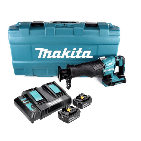 Scie alternative à batterie Makita DJR 360 CTK 36V (2x18V) sans balais + 2x batterie 5,0 Ah + double chargeur + mallette