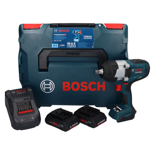 Bosch GDS 18V-1000 Professional Akku Drehschlagschrauber 18 V 1000 Nm BITURBO Brushless + 2x ProCORE Akku 4,0 Ah + Ladegerät + L-Boxx - Toolbrothers