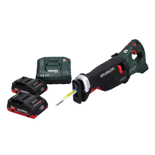 Scie sabre à batterie Metabo SSEP 18 LTX BL MVT 18 V sans balais + 2x batterie 4,0 Ah + chargeur