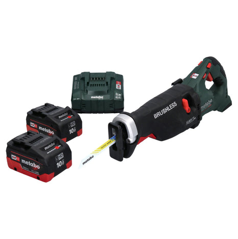 Scie sabre à batterie Metabo SSEP 18 LTX BL MVT 18 V sans balais + 2 batteries 10,0 Ah + chargeur