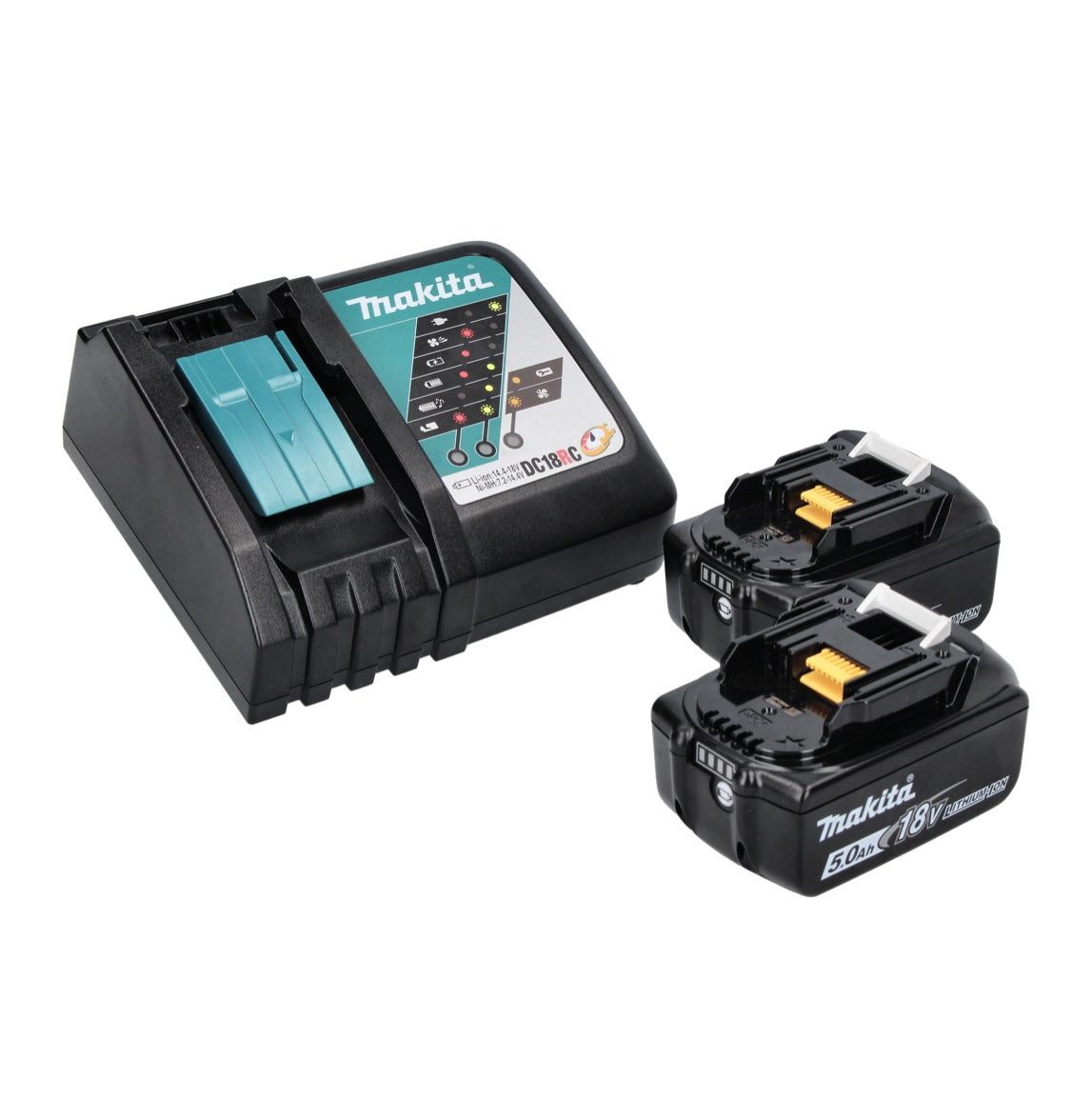 Makita DLX 2131 TJ Akku Kombo Kit 18 V mit DHP 482 62 Nm + DTD 152 165 Nm + 2x Akku 5,0 Ah + Ladegerät + Makpac