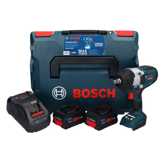 Bosch GDS 18V-1000 C Professional Akku Drehschlagschrauber 18 V 1000 Nm BITURBO Brushless + 2x ProCORE Akku 5,5 Ah + Ladegerät + GCY 42 Bluetooth Modul + L-Boxx - Toolbrothers