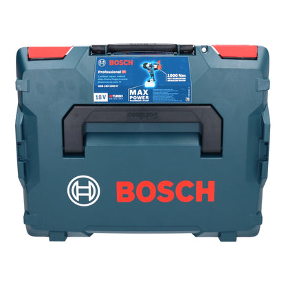 Bosch GDS 18V-1000 C Professional Clé à chocs rotative sans fil 18 V 1000 Nm BITURBO sans balais + 2x batterie ProCORE 8,0 Ah + chargeur + module Bluetooth GCY 42 + L-Boxx (06019J8002)