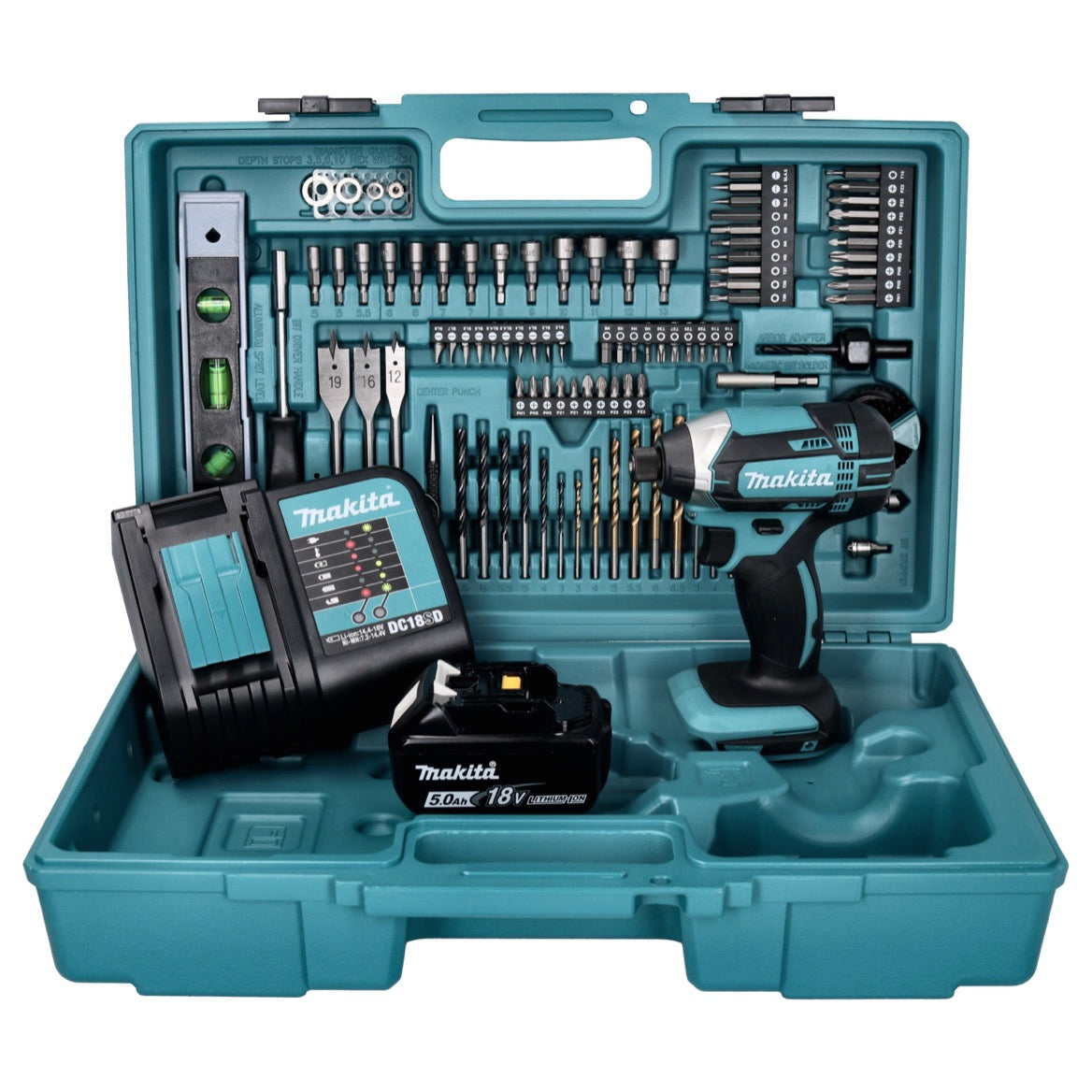 Makita DTD 152 STX5 Clé à chocs sans fil 18 V 165 Nm + 1 batterie 5,0 Ah + chargeur + jeu d'accessoires 101 pièces + mallette