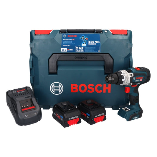 Bosch GSR 18V-150 C Professional Akku Bohrschrauber 18 V 150 Nm Biturbo Brushless ( 06019J5005 ) + 2x ProCORE Akku 8,0 Ah + Ladegerät + L-Boxx