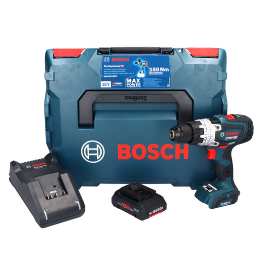 Bosch GSB 18V-150 C Professional perceuse à percussion sans fil 18 V 150 Nm Biturbo brushless + 1x batterie ProCORE 4,0 Ah + chargeur + L-Boxx