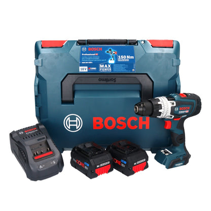 Bosch GSB 18V-150 C Professional Akku Schlagbohrschrauber 18 V 150 Nm Biturbo Brushless + 2x ProCORE Akku 5,5 Ah + Ladegerät + L-Boxx