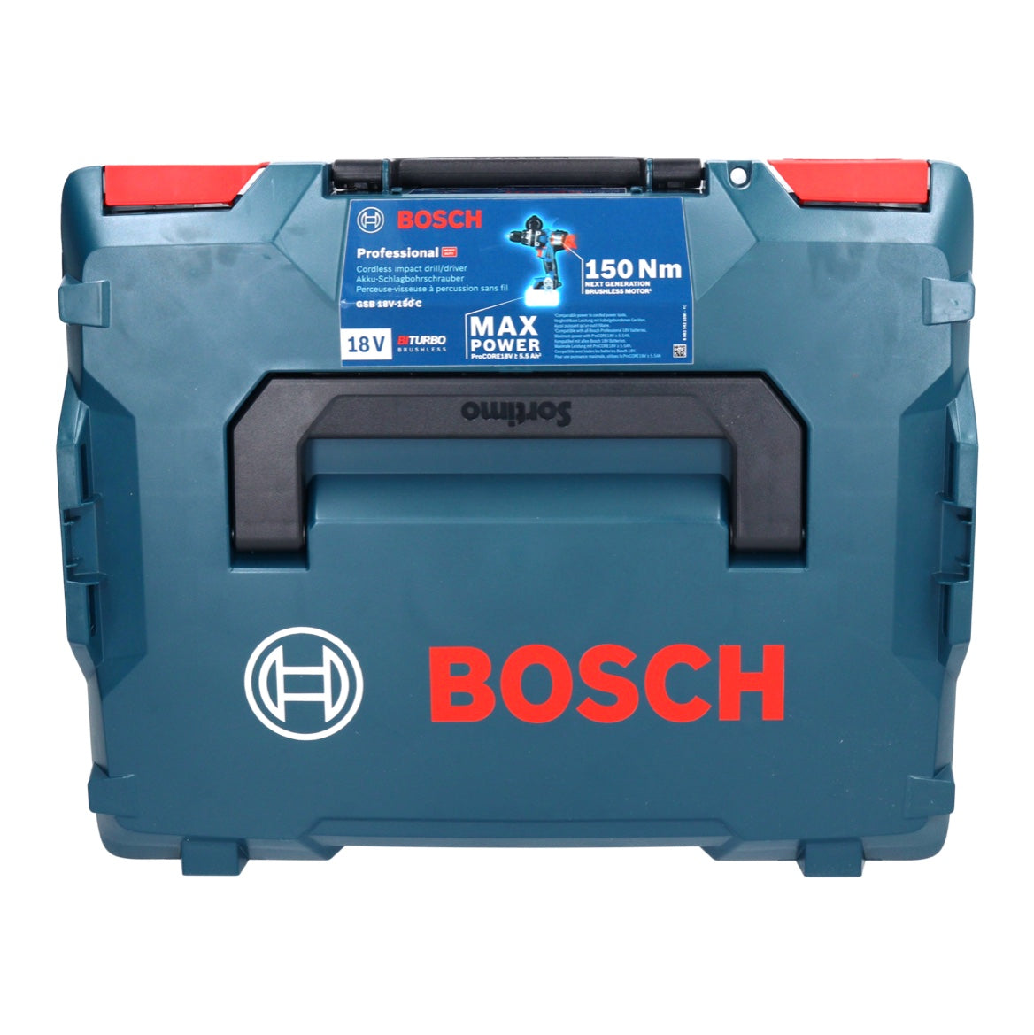 Bosch GSB 18V-150 C Professional perceuse à percussion sans fil 18 V 150 Nm Biturbo brushless + 1x batterie ProCORE 8,0 Ah + chargeur + L-Boxx