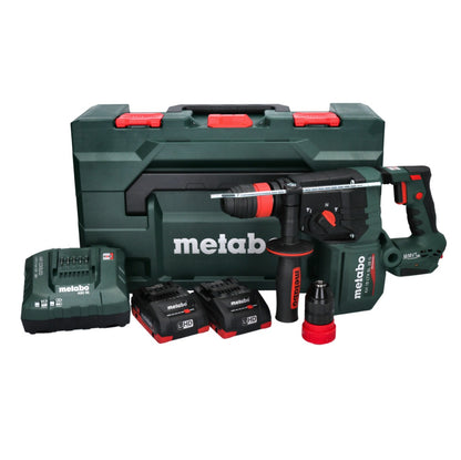 Marteau perforateur sur batterie Metabo KH 18 LTX BL 28 Q 18 V 3 J SDS plus brushless + 2x batterie 4,0 Ah + chargeur + métaBOX