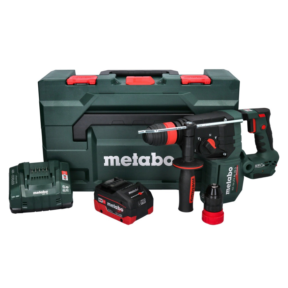 Metabo KH 18 LTX BL 28 Q Akku Bohrhammer 18 V 3 J SDS plus Brushless + 1x Akku 5,5 Ah + Ladegerät + metaBOX