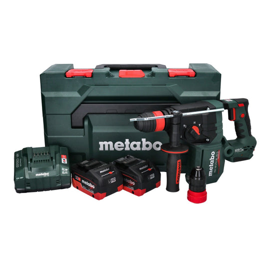 Marteau perforateur sur batterie Metabo KH 18 LTX BL 28 Q 18 V 3 J SDS plus brushless + 2x batterie 8,0 Ah + chargeur + métaBOX