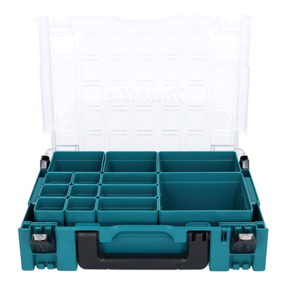 Makita MAKPAC 1 Organizer Set 2x Kleinteilekoffer 395 x 295 x 110 mm ( 2x 191X80-2 ) mit 13x Boxeinsatz