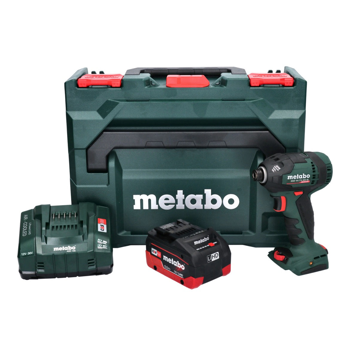 Metabo SSD 18 LTX 200 BL Akku Schlagschrauber 18 V 200 Nm 1/4" Brushless + 1x Akku 5,5 Ah + Ladegerät + metaBOX