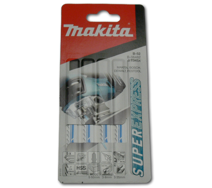 Makita 5 Stück B-06482 Universal-Sägeblatt B-52 für Makita Stichsägen BJV 180 4350 4351 FCT JV 100 D - Toolbrothers