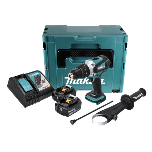 Makita DHP 458 RFJ Akku Schlagbohrschrauber 18 V 91 Nm + 2x Akku 3,0 Ah + Ladegerät + Makpac - Toolbrothers