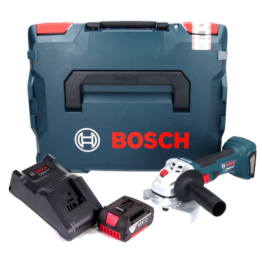 Bosch GWS 18V-7 Professional Akku Winkelschleifer 18 V 125 mm 22,23 mm Brushless + 1x Akku 3,0 Ah  + Ladegerät + L-Boxx