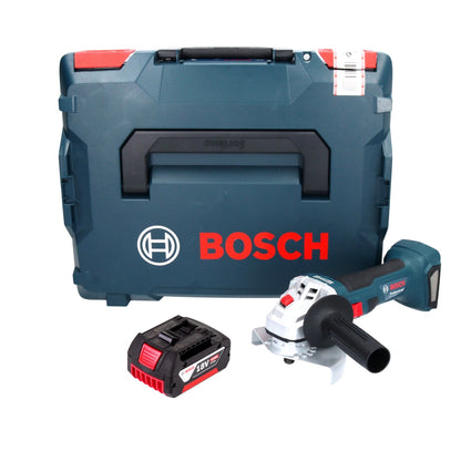 Meuleuse d'angle sur batterie Bosch GWS 18V-7 Professional 18 V 125 mm 22,23 mm sans balais + 1x batterie 4,0 Ah + L-Boxx - sans chargeur