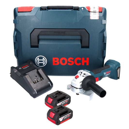 Bosch GWS 18V-7 Professional Akku Winkelschleifer 18 V 125 mm 22,23 mm Brushless + 2x Akku 6,0 Ah + Ladegerät + L-Boxx