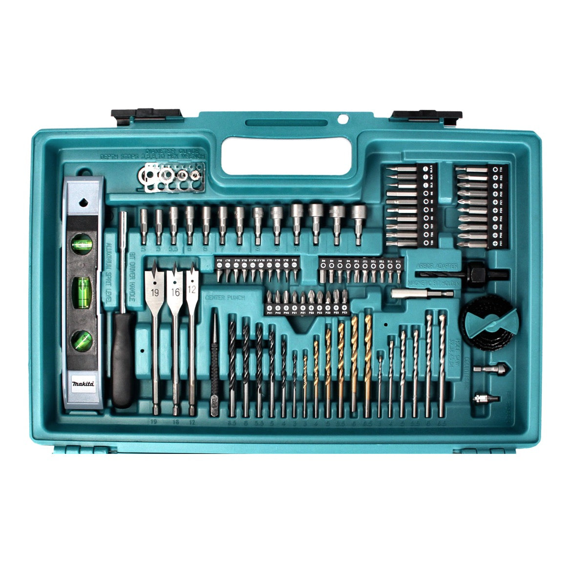 Makita DHP 482 SFX5W Akku Schlagbohrschrauber 18 V 62 Nm weiß + 1x Akku 3,0 Ah + Ladegerät + 101 tlg. Zubehör Set + Koffer - Toolbrothers