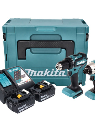 Makita DLX 2289 TJ Combo Kit 18 V avec perceuse sans fil DDF 485 + clé à chocs sans fil DTD 153 + 2 batteries 5,0 Ah + chargeur + Makpac