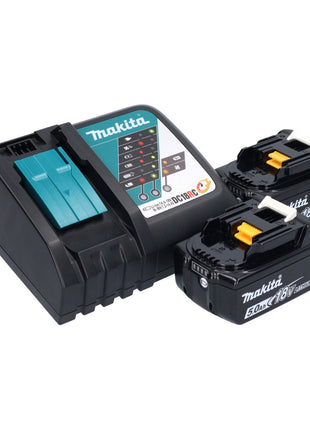 Makita DLX 2289 TJ Combo Kit 18 V avec perceuse sans fil DDF 485 + clé à chocs sans fil DTD 153 + 2 batteries 5,0 Ah + chargeur + Makpac