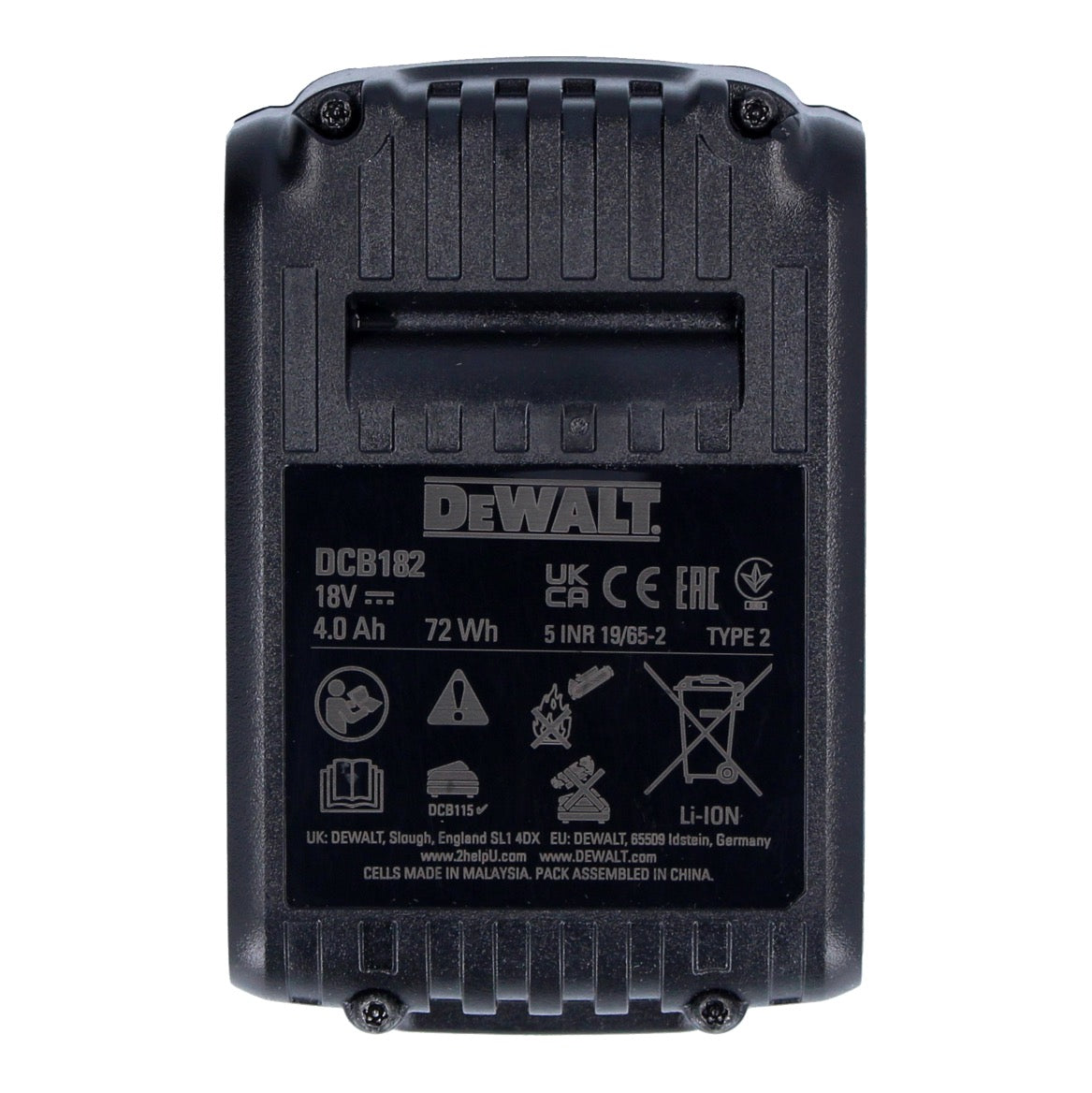 Paquete de baterías DeWalt DCB 182 18 V 4.0 Ah / 4000 mAh XR Li-Ion batería - con indicador de nivel de carga